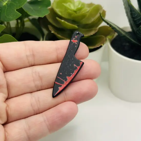 1, 4, or 20 Pieces: Bloody Horror Knife Charm - Double Sided {3}