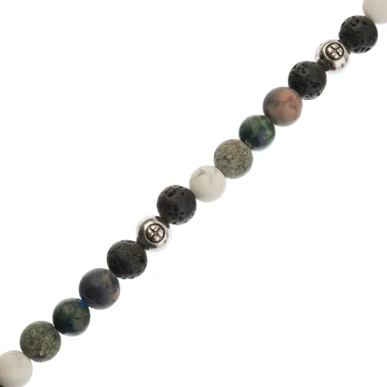 John Bead 8mm Solar System Universe Galaxy 7" Bead Strand Earth {3}
