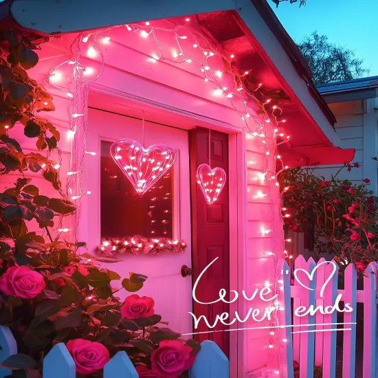 Pink Christmas String Lights, 50 Count 12 Feet Incandescent Bulb Mini Valentine's Lights, Waterproof Pink Lights for Indoor Valentine's Day Garland Wedding Party Festival Xmas Tree Decoration {2}