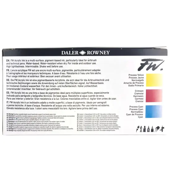 Daler-Rowney FW Acrylic Ink Set 3/Pkg-Primary {4}