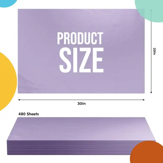 Tissue Paper for Gift Bags -20" X 30" Bulk Tissue Paper Dark Blue 480 Sheets - 10lb Newsprint for Packing, Birthday Gift Box Filler, Packing Supplies for Moving SuppliesLavender {2}
