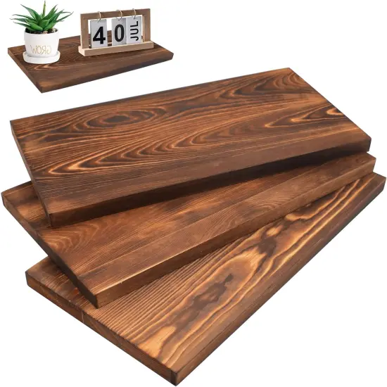 3Pack Rectangle Unfinished Wood Double Sided (11.4 * 6 * 0.59in)(Dark Brown) {1}