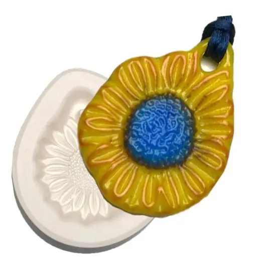 3.25" x 3" x 2" Holey Sunflower Casting Glass Fusing Kiln Mold {1}