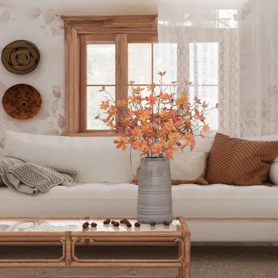 6PCS 28" Fall Floral Stems - Orange {3}