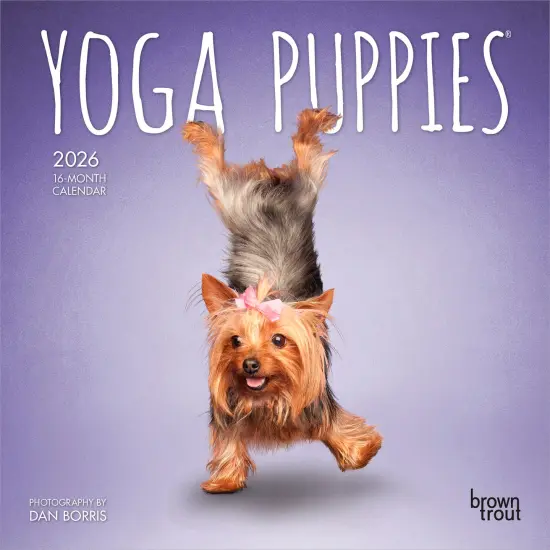 Yoga Puppies OFFICIAL | 2026 7 x 14 Inch (Hanging) Monthly Mini Wall Calendar {1}