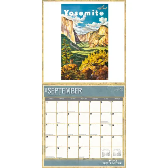 Vintage Travel Posters | 2026 12 x 24 Inch (Hanging) Monthly Square Wall Calendar | Plastic-Free {4}