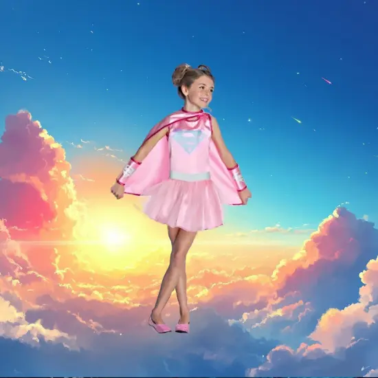 Rubies DC Comics Supergirl Pink Tutu Girl's Halloween Costume Size Medium 8-10 {1}