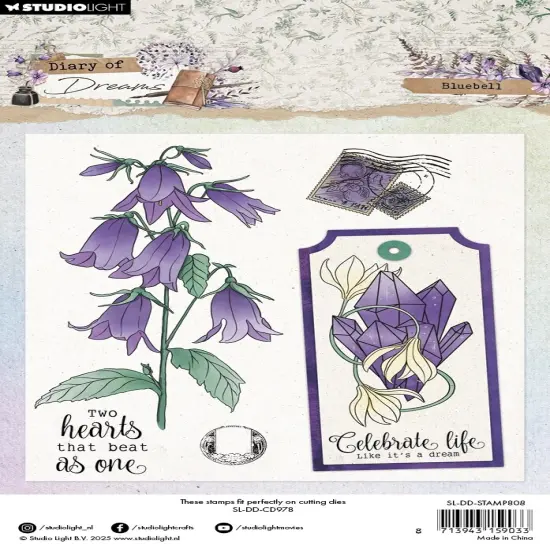 Diary Of Dreams Collection Clear Stamps 6/Pkg-Nr. 808, Blue Bell {3}