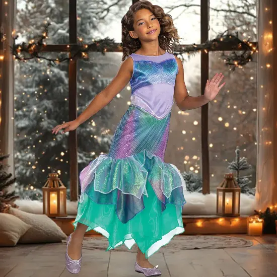 Deluxe Toddler Ariel Costume Little Mermaid Disney Dress Medium 3T&ndash;4T {1}