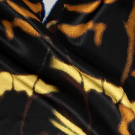 1 Yard Italian White Yellow Royal Butterfly Silk Charmeuse 53 inch Width {2}