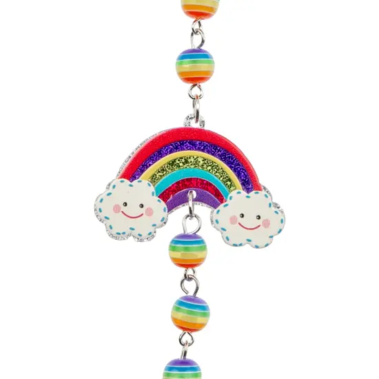 John Bead 7in Acrylic Rainbow with Clouds Bead Strand {2}