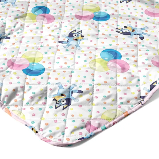 Bluey Quilted Throw Blanket Balloon Celebration {2}