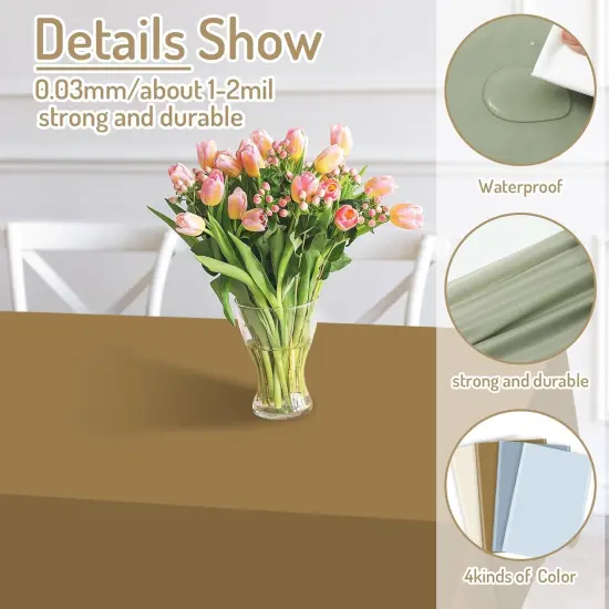 16Pcs Baby Shower Plastic Tablecloth {2}