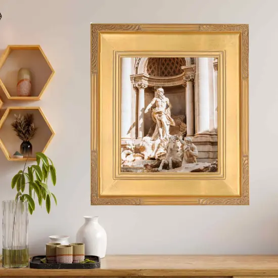 Gold Leaf 16x20 Picture Frame &ndash; 3.5" Contemporary Closed Corner Frame, Real Wood with Clear Acrylic Front {2}
