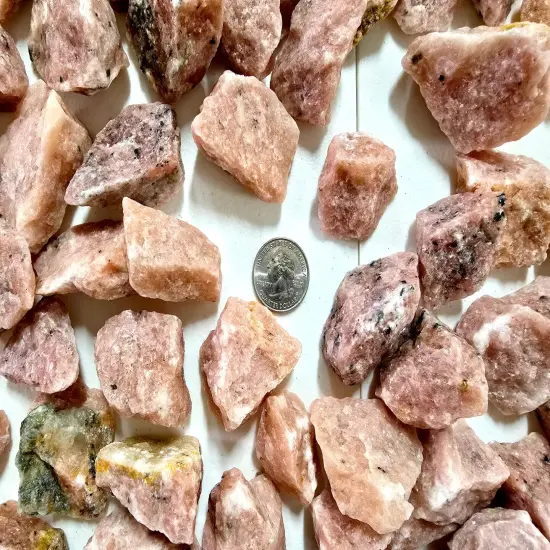 Strawberry Calcite Crystals Raw Rough Stones for Tumbling Vase Fillers and Crafts {3}