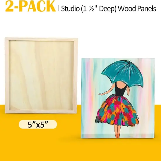 2 Pack Unfinished Wooden Canvas Panels {5}