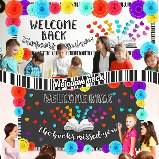 83 Pcs Bulletin Board Set Welcome Back The Books {4}