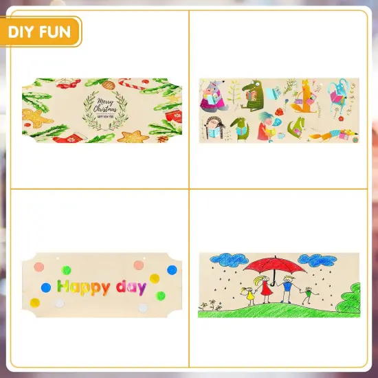 10 Pcs Unfinished Hanging Wood Sign 9. 8 x 3. 9 Inch {3}