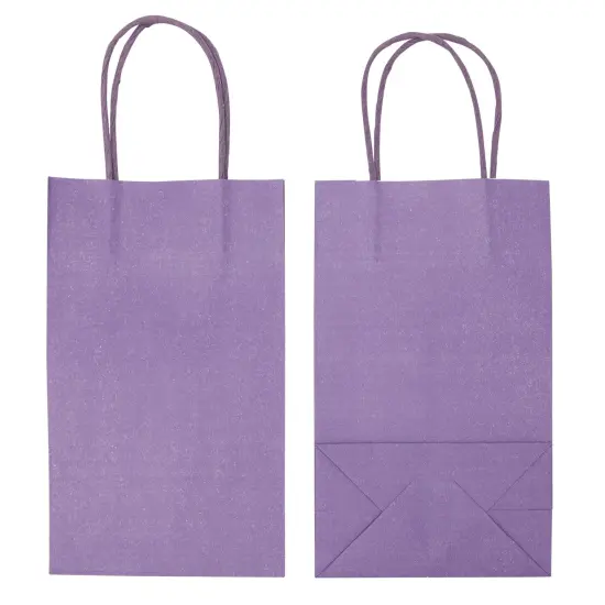 25-Pack Purple Gift Bags with Handles, 5.5x3.2x9-Inch Paper Goodie Bags for Party Favors and Treats, Birthday Party Supplies {4}