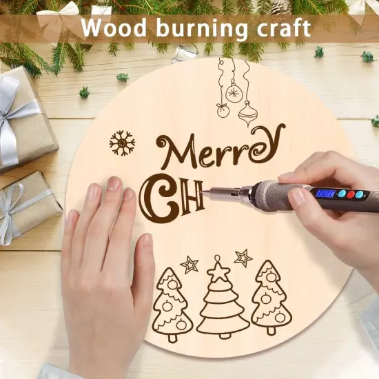 6PACK Wood Circles for Crafts，14 Inch Unfinished wood rounds Discs {2}