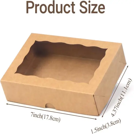 50 Pack DIY Assembly Brown 7 x 4 3/8 x 1&frac12; inches Cookies Boxes BakeryTreat Boxes Packaging for Macaron Chocolate Truffle Cakesickle {3}