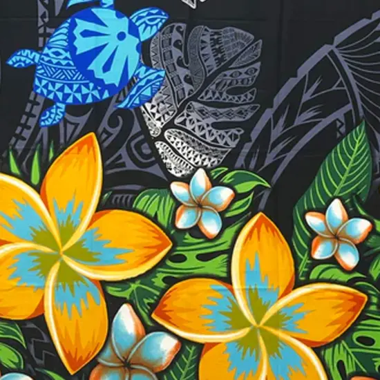Talofa Samoa Plumeria Flower Sarong 72" L x 45" W Teal {5}