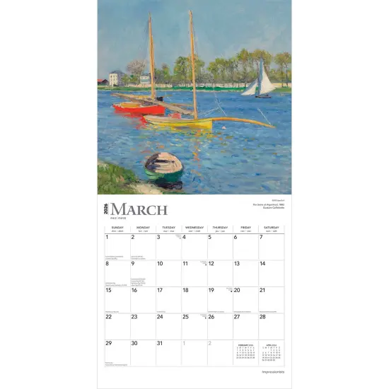 Impressionists | 2026 12 x 24 Inch (Hanging) Monthly Square Wall Calendar | Plastic-Free {3}