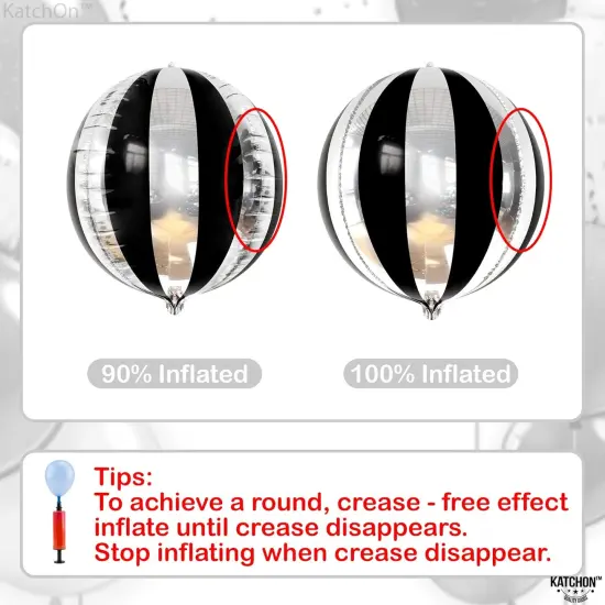 22 Inch Black and Silver Balloons - Pack of 6 {3}