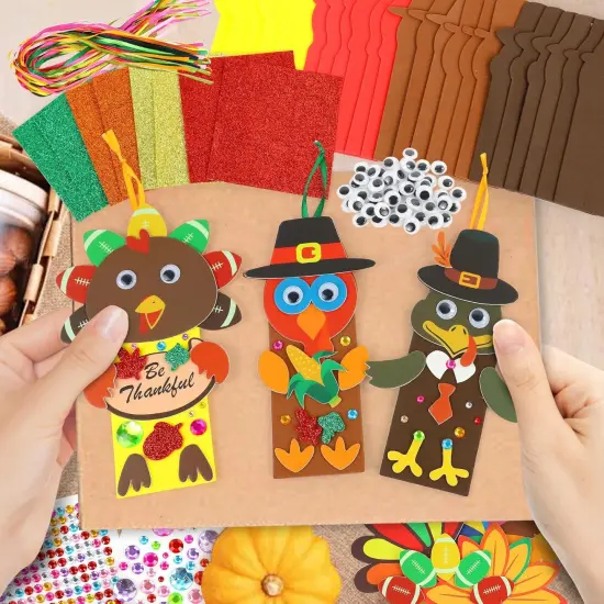 24 Set Turkey Crafts Kits DIY Thanksgiving Activity {3}