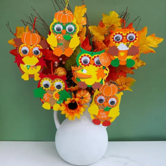 24 Sets Fall Craft Kits Thanksgiving Crafts DIY Fall Owl {2}