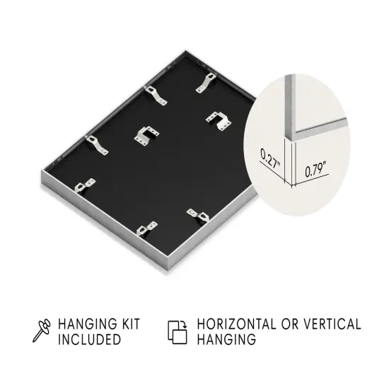 Haus and Hues Aluminum Glass and Matted Picture Frame Silver {3}