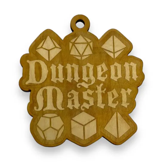 Ornament - Dungeon Master - Raw Wood 3x3in {1}