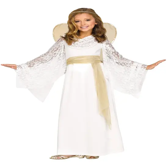 Angel Maiden Girls Halloween Fancy-Dress Costume for Child Medium 8-10 {1}