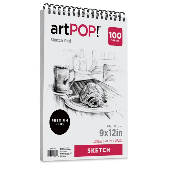 artPOP! Sketch Pad, 9" x 12", 100 Sheets, Wirebound, 68 lb (110 gsm), Acid-Free Sketchbook for Drawing, Illustration, Art Class {2}