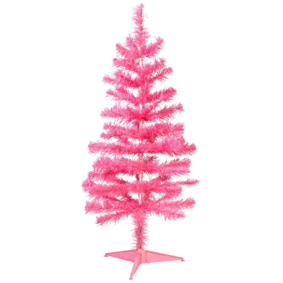 Northlight Artificial Tinsel Christmas Tree - 3' - Pink - Unlit {3}