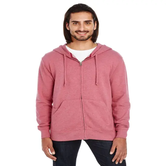 Unisex Triblend French Terry Full-Zip CARDINAL HEATHER {1}