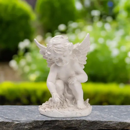 Northlight Reaching Cherub Angel Outdoor Garden Statue - 12" Ivory {1}