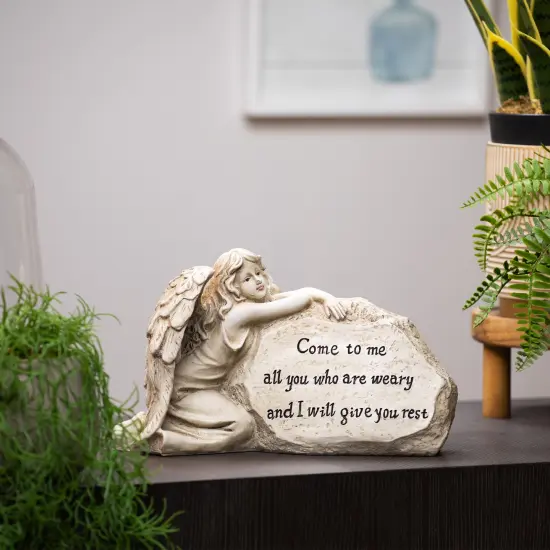 Northlight Come to Me Inspirational Angel Garden Stone Statue - 11.5" Beige {4}