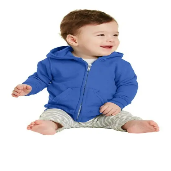 Port & Company&reg; Soft Infant Core Fleece Full Zip Hoodie Athletic Heather {8}