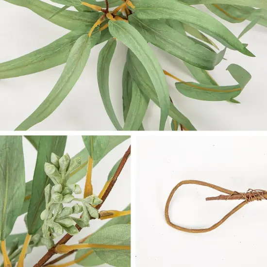 6ft Artificial Willow Eucalyptus Garland, Realistic Faux Greenery Garland for Spring Decor, Fireplace Mantel, Wedding Arch, Table Runner, Indoor & Outdoor Decoration {3}