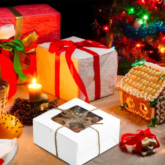 Cupcake Boxes,25 Pack 4 Grid Cupcake Boxes Individual Muffins Cupcake Holders Portable Pastry Containers Cupcake Carriers with Window Insert,Pastry Containers {4}