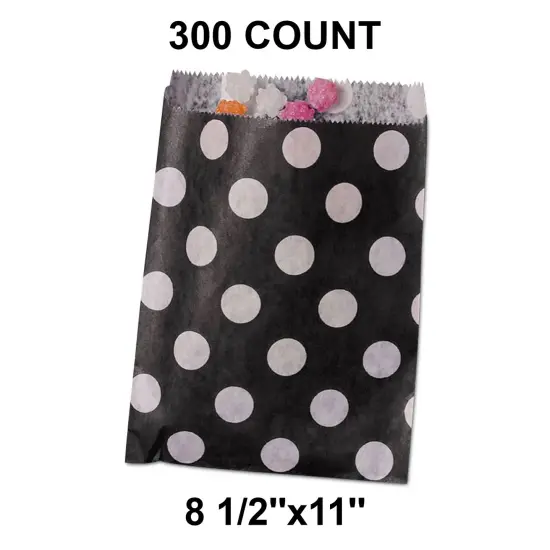 Bright Large Dots Merchandise Bags 8 1/2" x 11" Black {1}