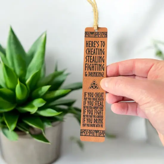 Bookmark - LEATHER - Viking Toast PINK {5}