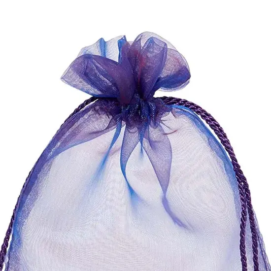 Jewel Tone Iridescent Sheer Tasseled Bags 3'' x 4'' for Weddings {5}