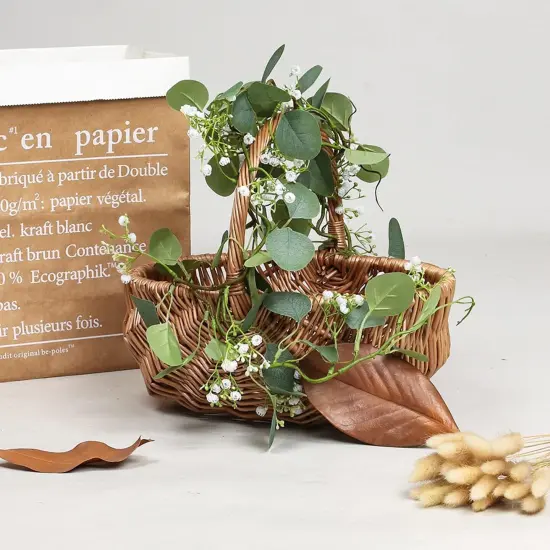 Artificial Eucalyptus Garland 4 Pack, Spring Faux Babys Breath Flowers Gypsophila Vine 5.57Ft, Real Touch Hanging for Wedding Arch Party Home Decor DIY {2}