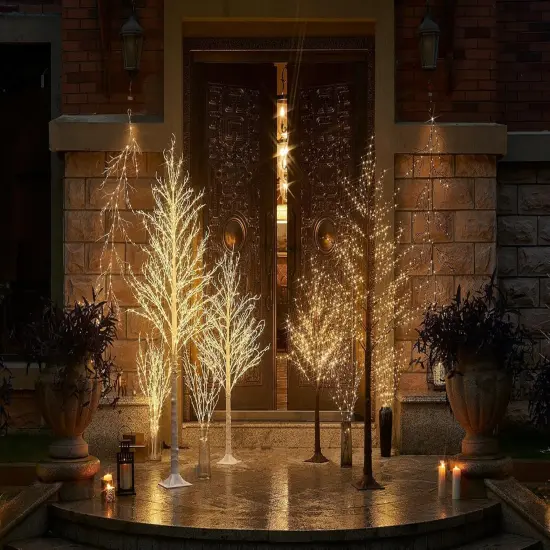 Brown 6FT 120 LED Fairy Lights Plug in Willow Vine Garland {5}