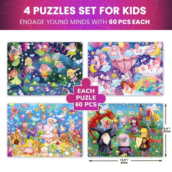 60 Piece Glow in The Dark Puzzles for Kids | Tale Heroes {3}