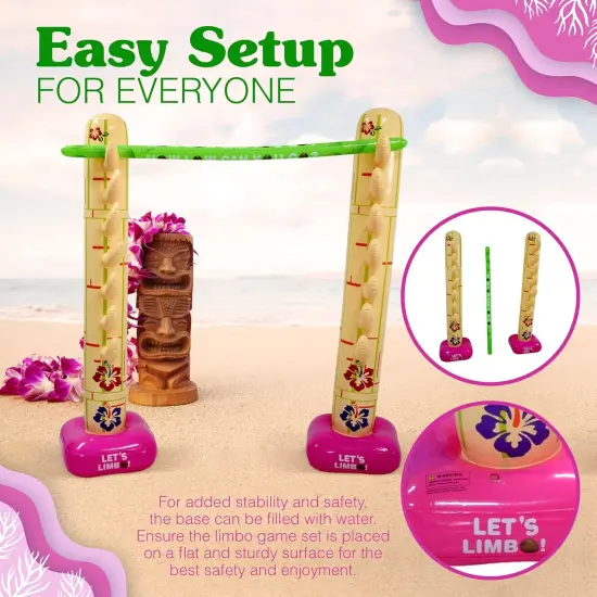 4E's Novelty Lua Limbo Game Set - Inflatable Limbo Sticks for Kids & Adults {3}