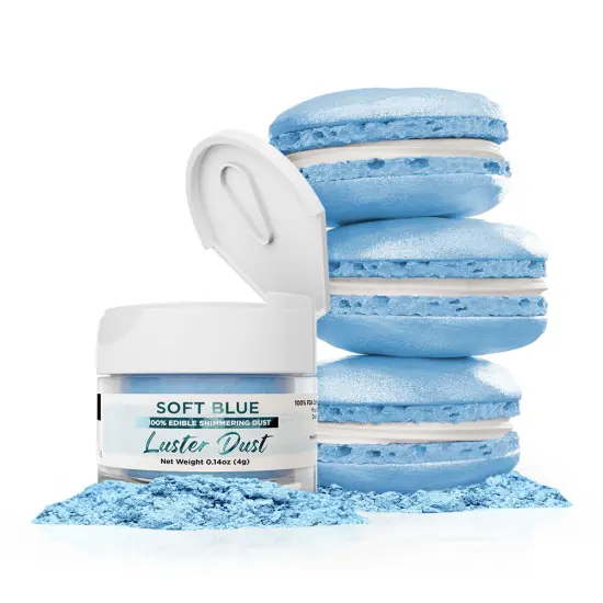 Bakell - Soft Blue Luster Dust (4g, 1x Jar) Edible Vegan Dust & Paint for Baking, Desserts and Beverages {1}