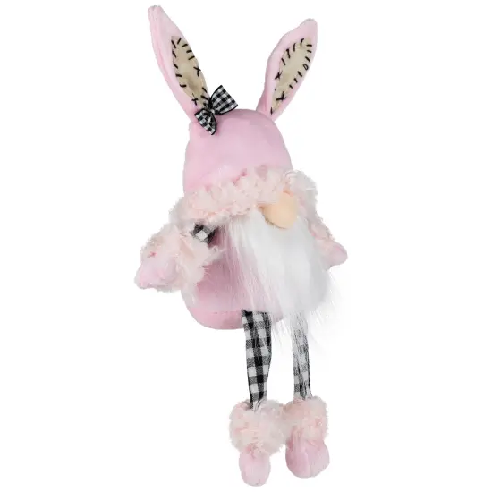 Northlight Bunny Ears Sitting Easter Gnome with Dangling Legs - 12" - Pink {4}